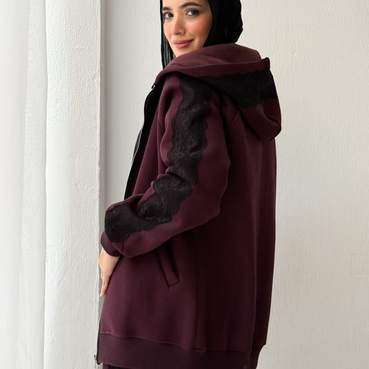 Burgundy Lace Track Set