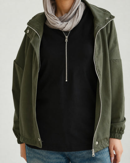 Black Zip-Front Tank