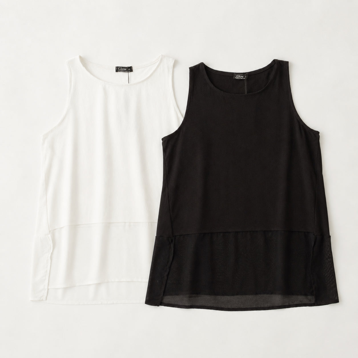 Half & Half Sleeveless Top