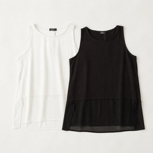 Half & Half Sleeveless Top