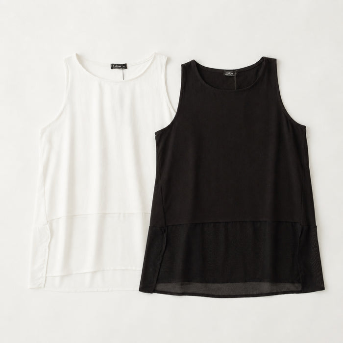 Half & Half Sleeveless Top