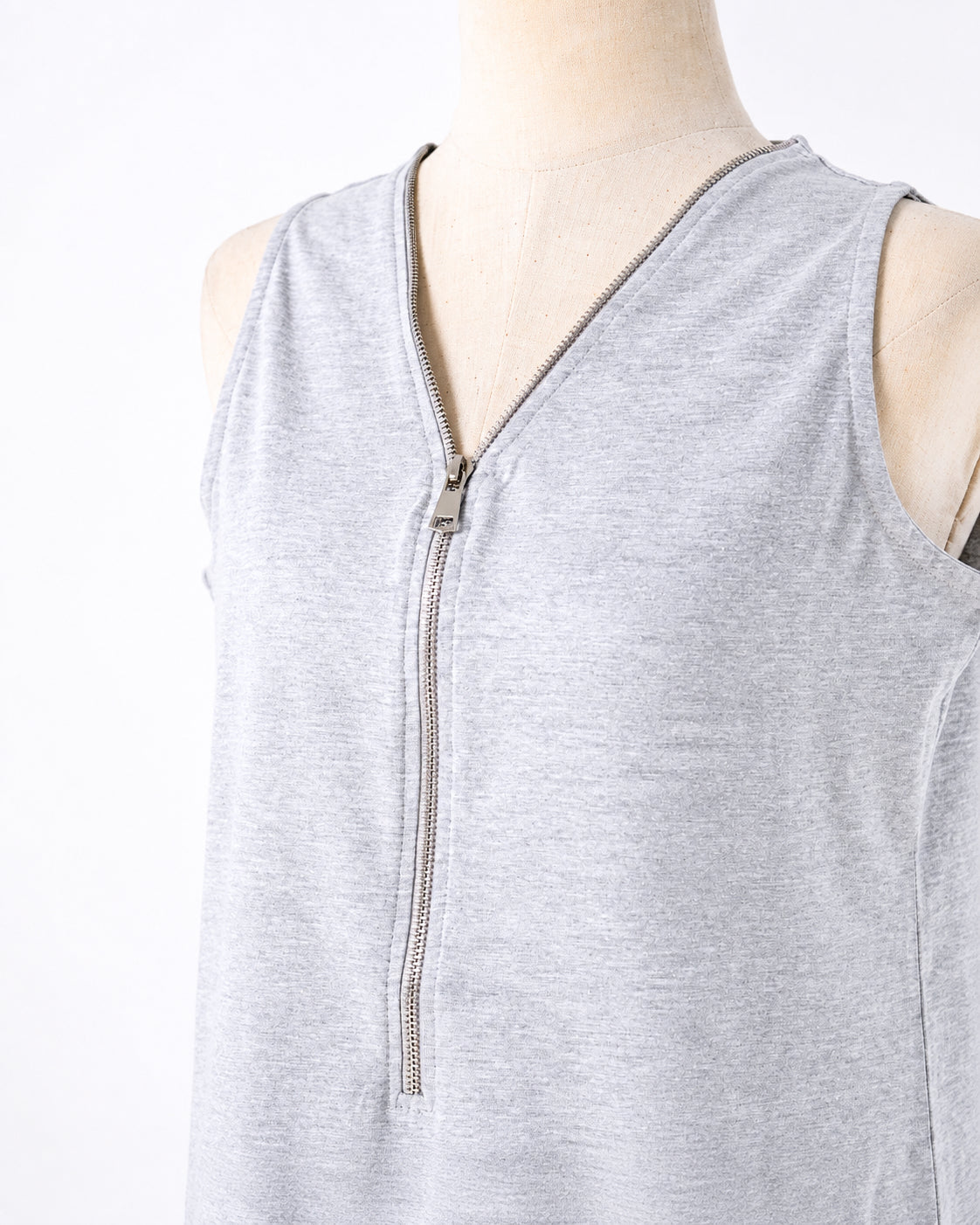 Grey Zip-Front Tank