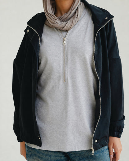 Grey Zip-Front Tank