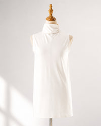White Mock-Neck Tank