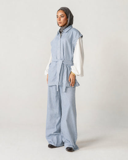 Sleeveless Denim Set