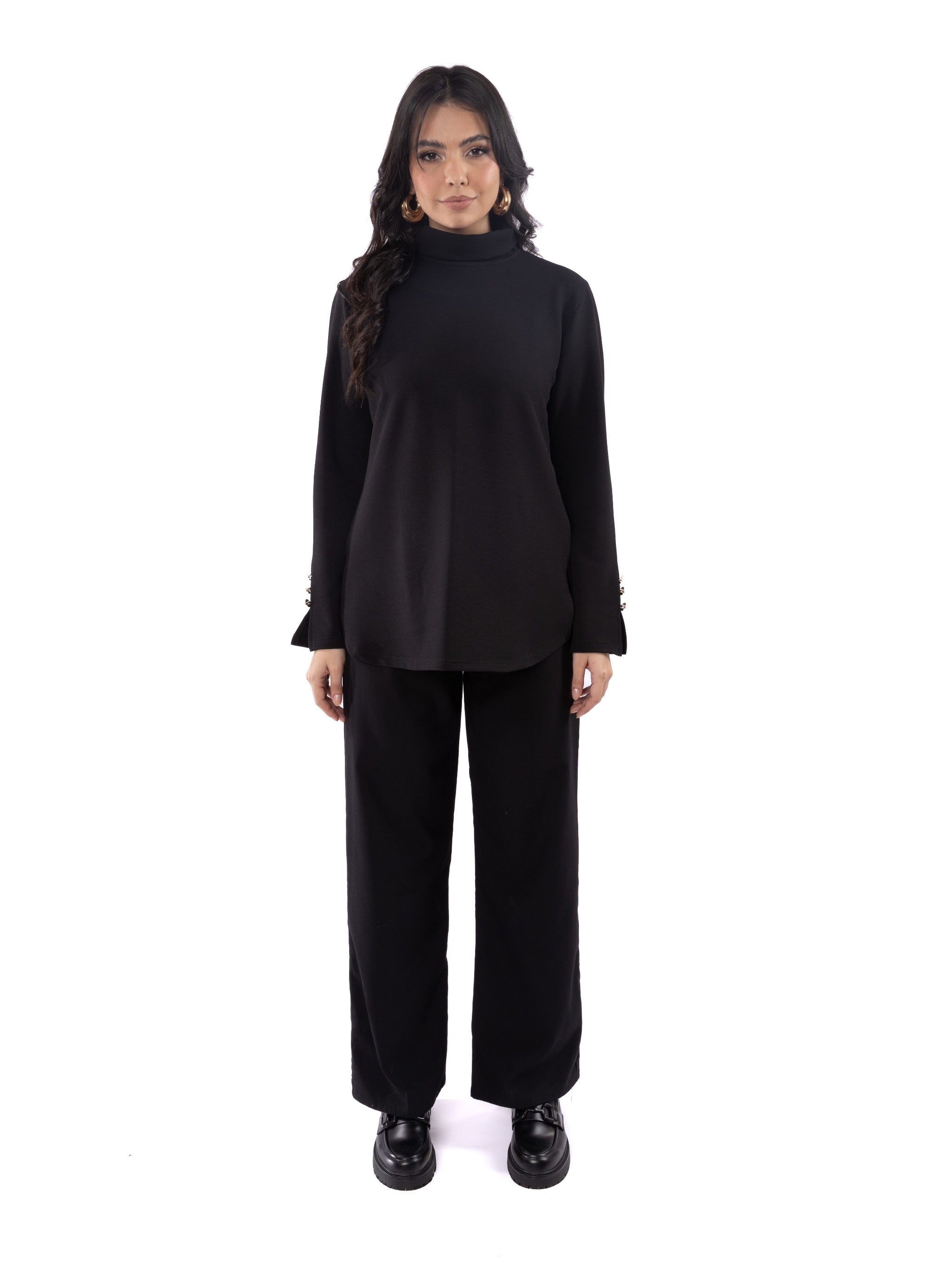 High neck with buttons