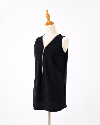 Black Zip-Front Tank