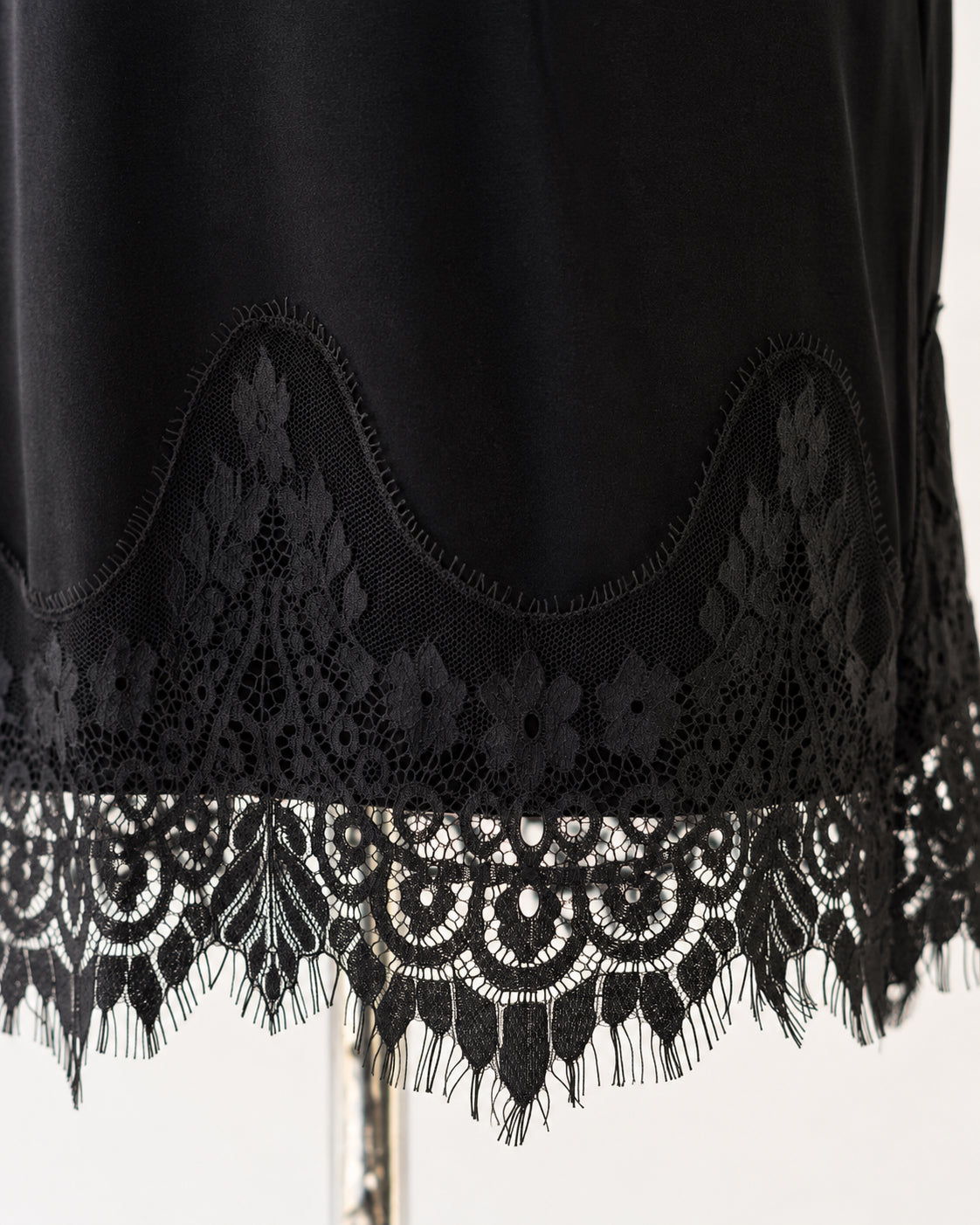 Black Lace-Hem Tank