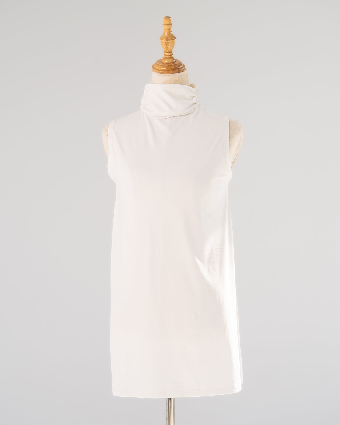 White Mock-Neck Tank