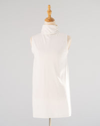 White Mock-Neck Tank