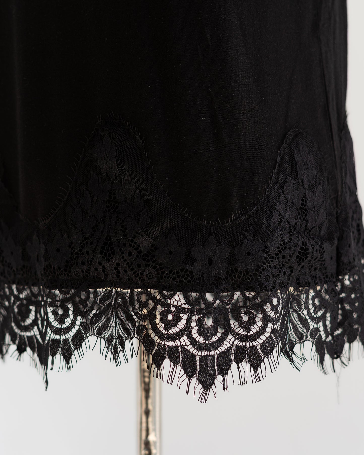 Black Lace-Hem Tank