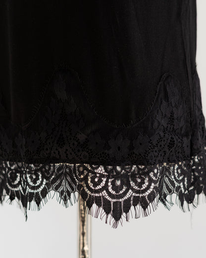 Black Lace-Hem Tank