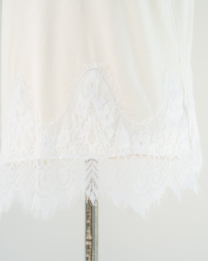 Ivory Lace-Hem Tank