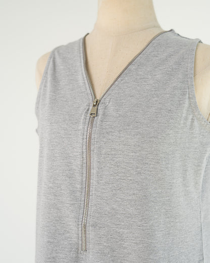 Grey Zip-Front Tank