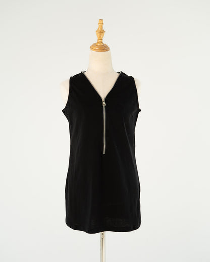 Black Zip-Front Tank