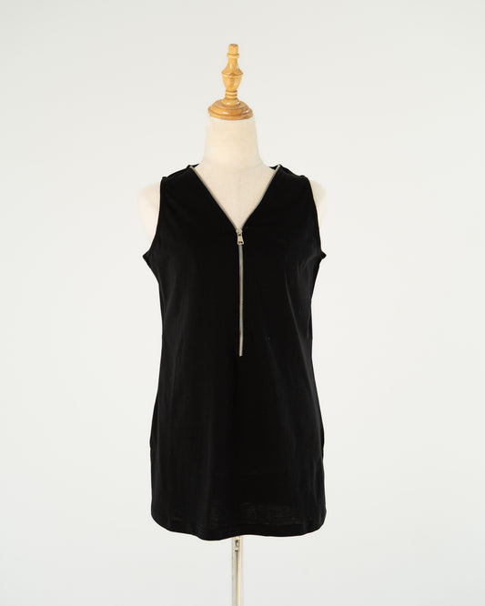 Black Zip-Front Tank