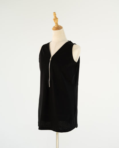 Black Zip-Front Tank