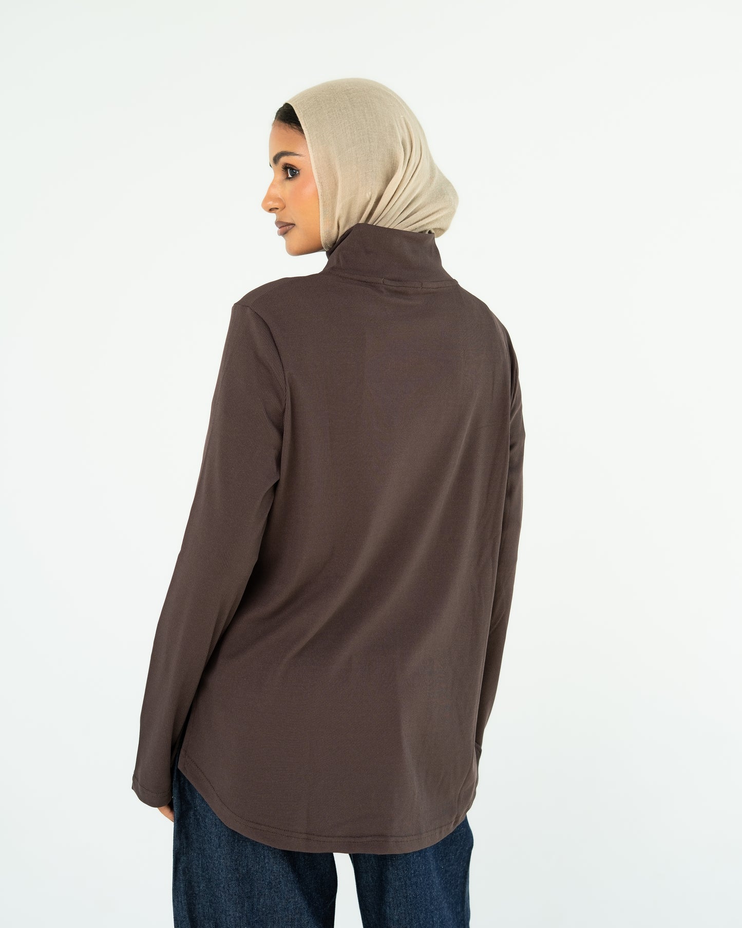 Brown Ribbed Top