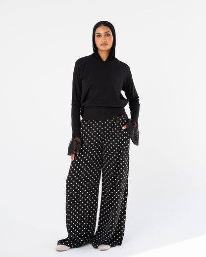 Black Polka Dot Pants