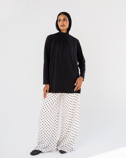 Black Mock-Neck Top
