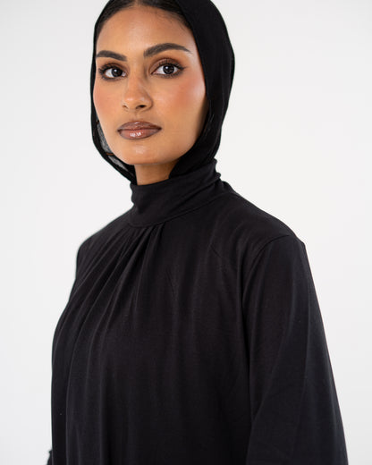 Black Mock-Neck Top