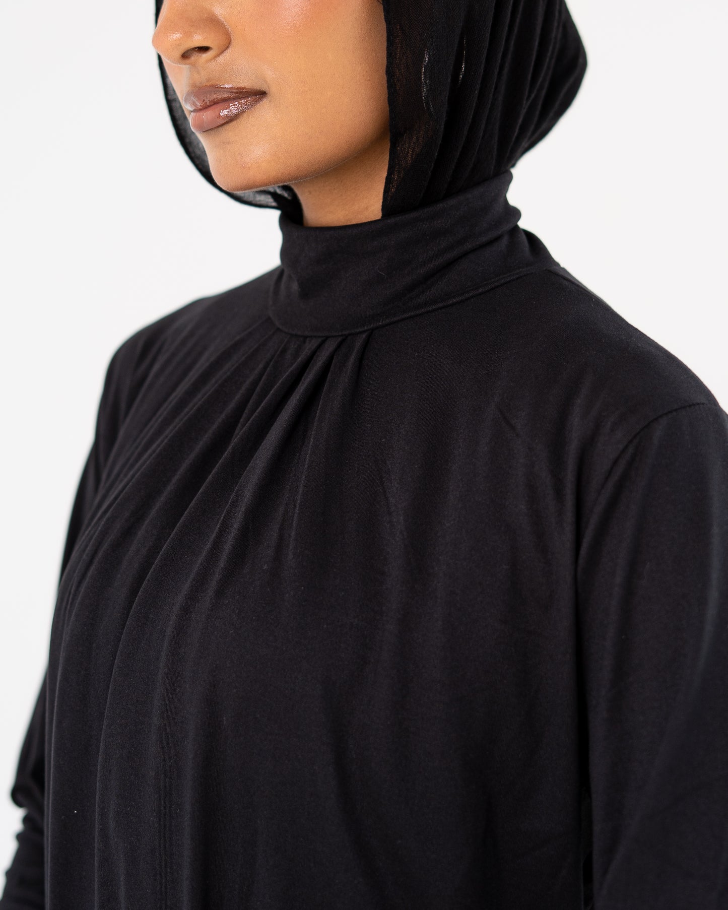 Black Mock-Neck Top