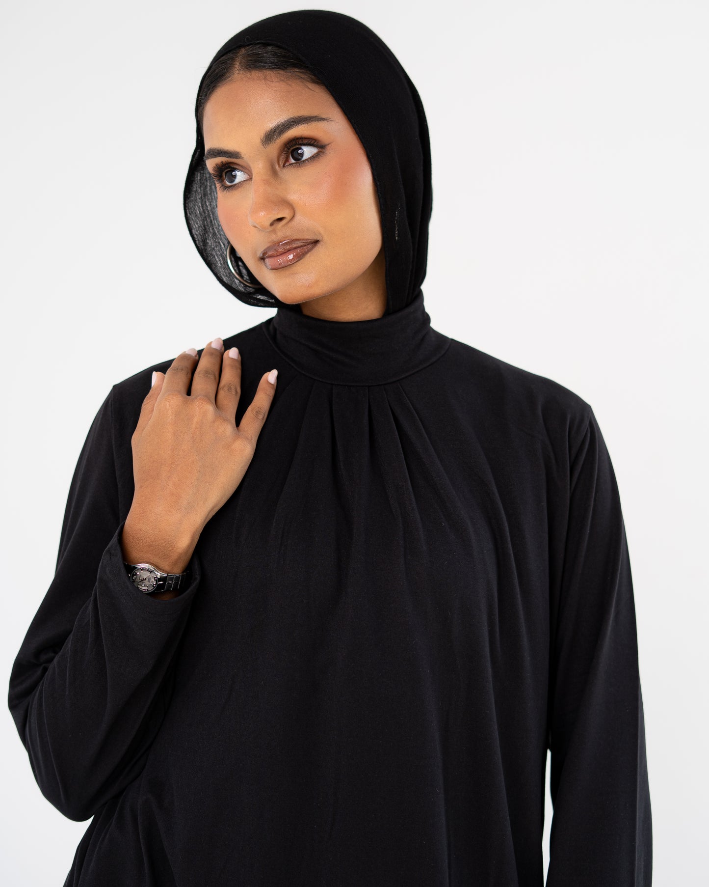 Black Mock-Neck Top