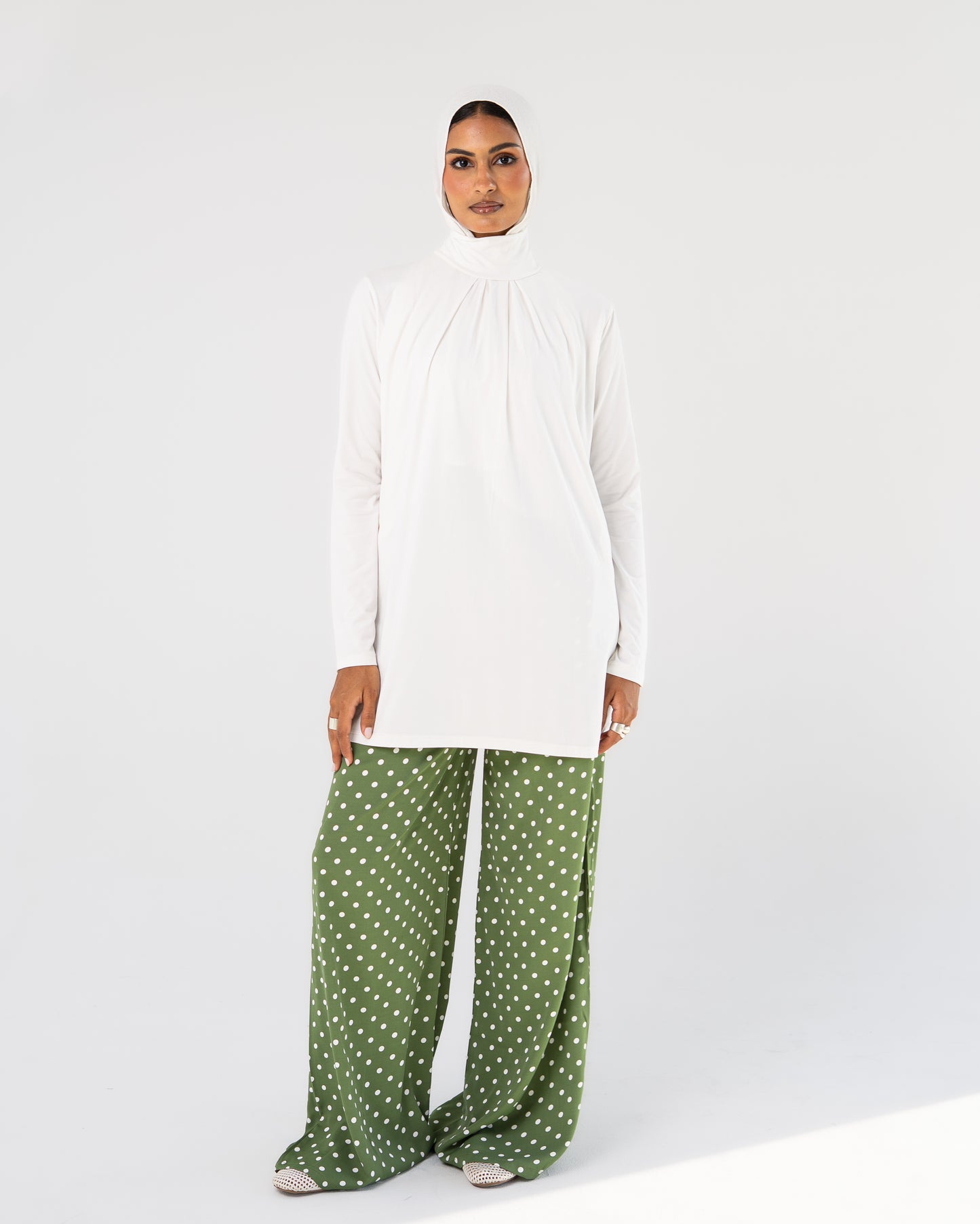 White Mock-Neck Top
