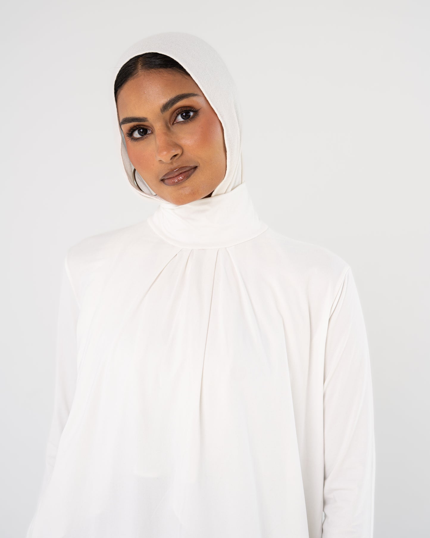 White Mock-Neck Top