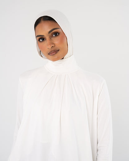 White Mock-Neck Top