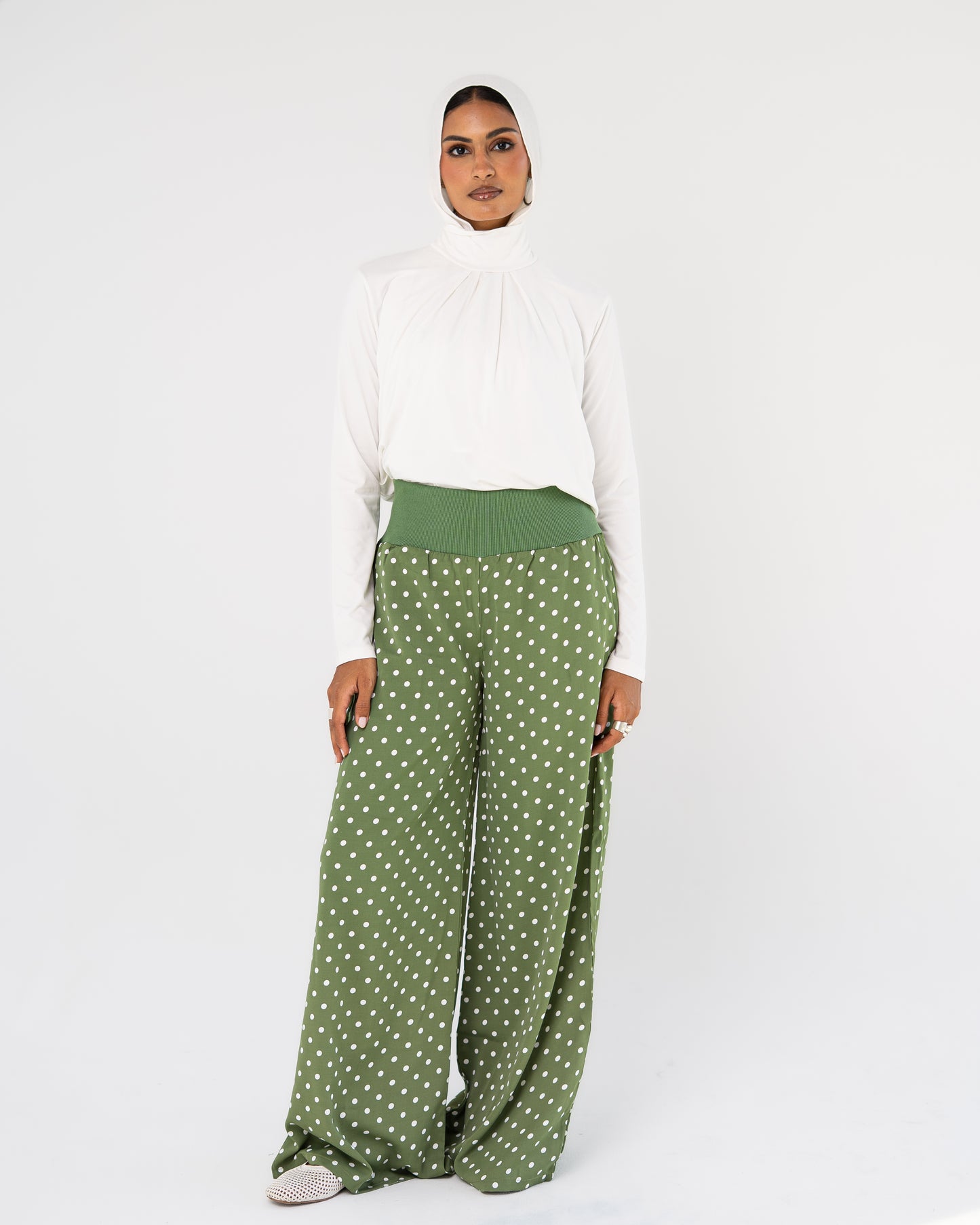Green Polka Dot Pants