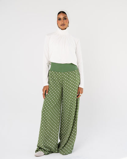 Green Polka Dot Pants