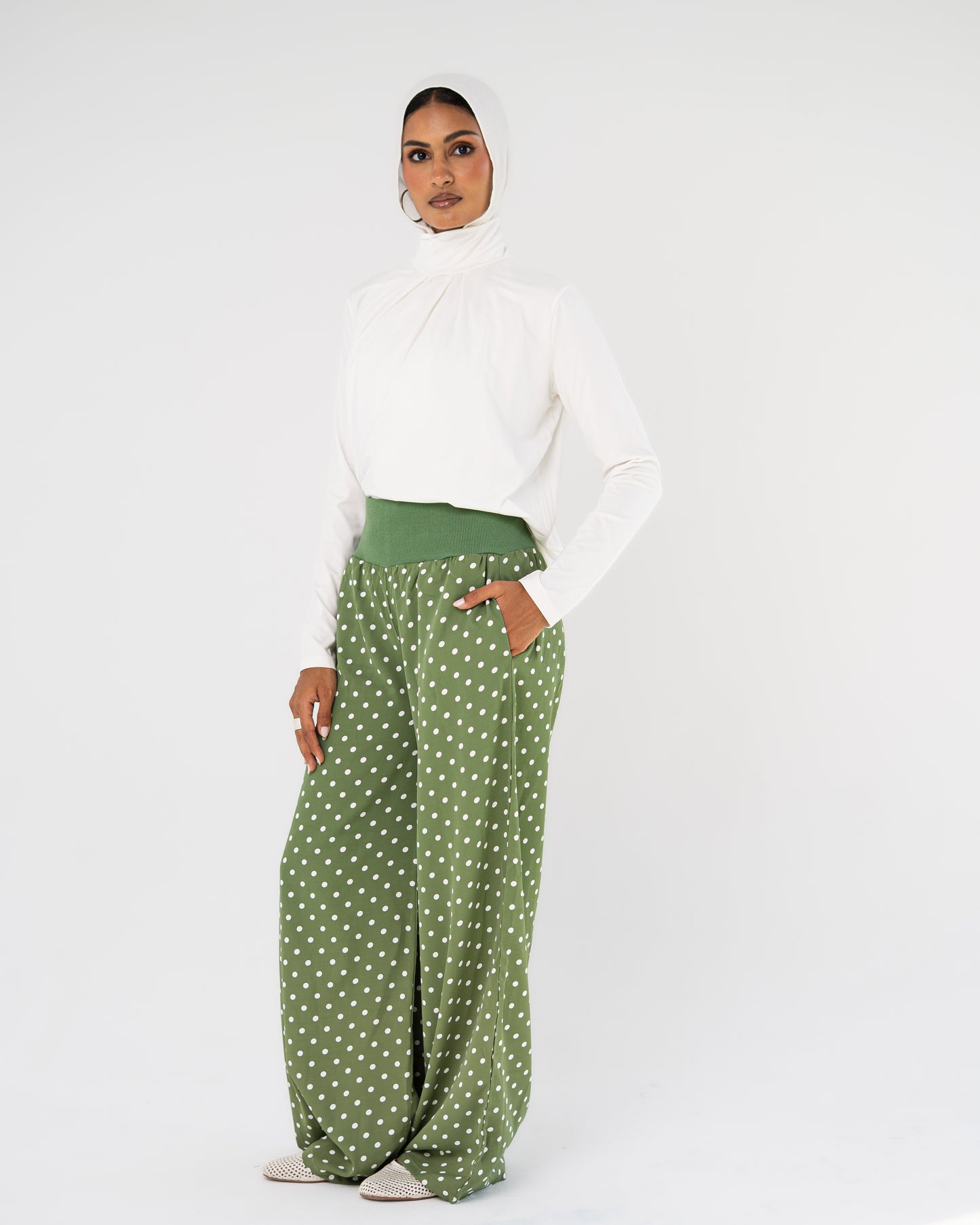 Green Polka Dot Pants