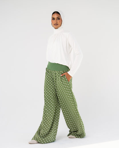 Green Polka Dot Pants
