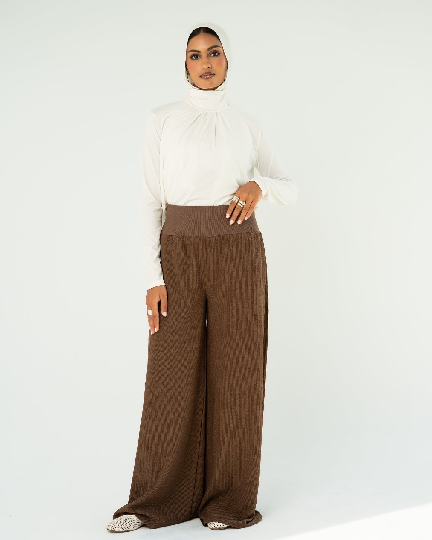 Brown Wide-Leg Pants