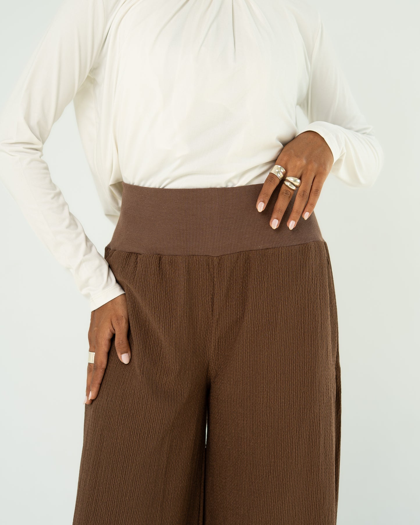 Brown Wide-Leg Pants