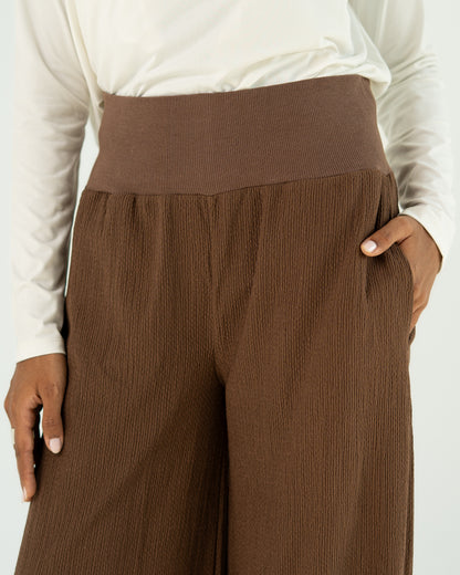 Brown Wide-Leg Pants