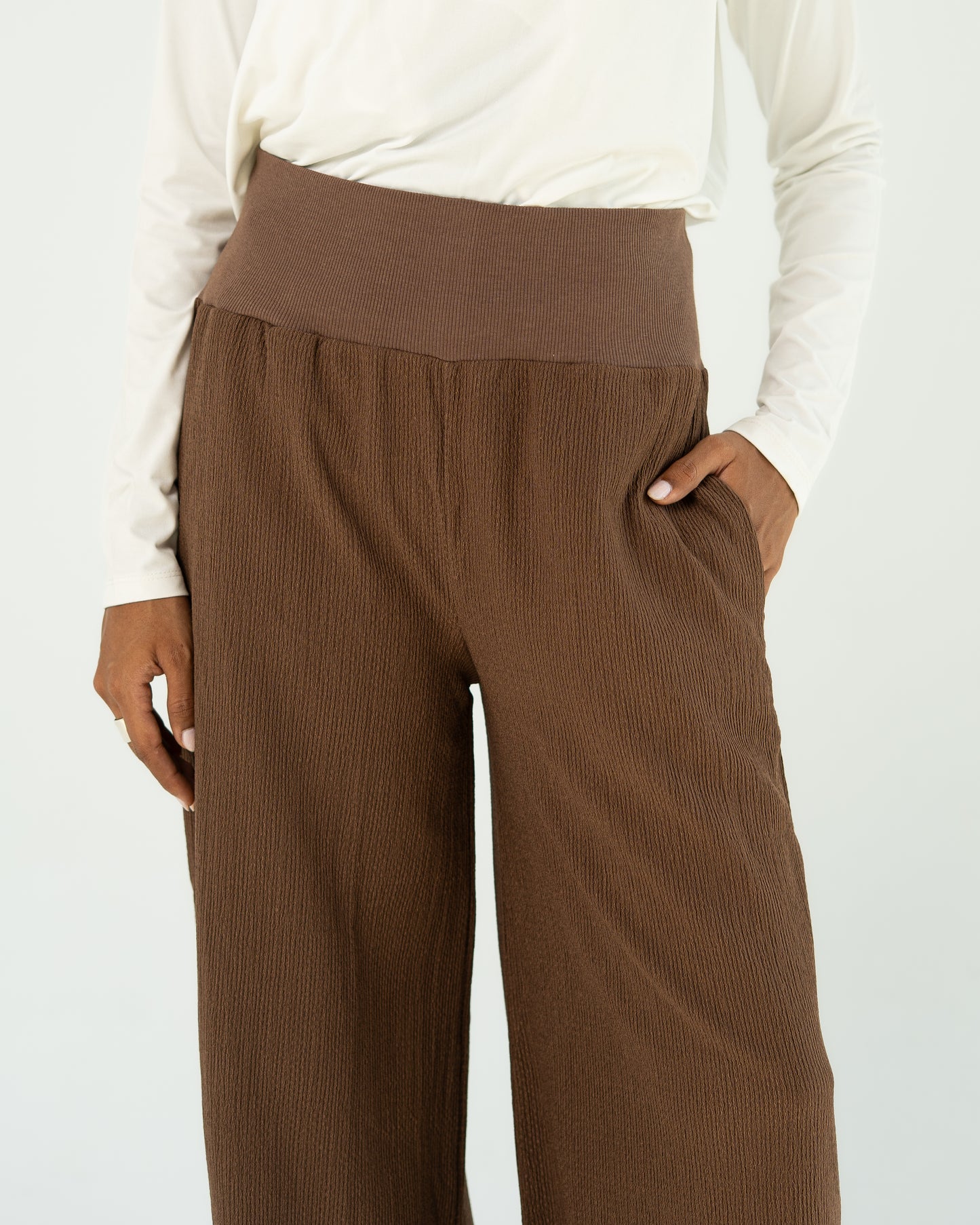 Brown Wide-Leg Pants