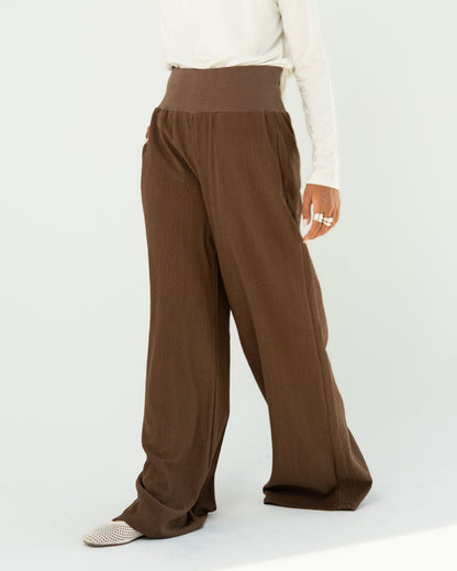 Brown Wide-Leg Pants