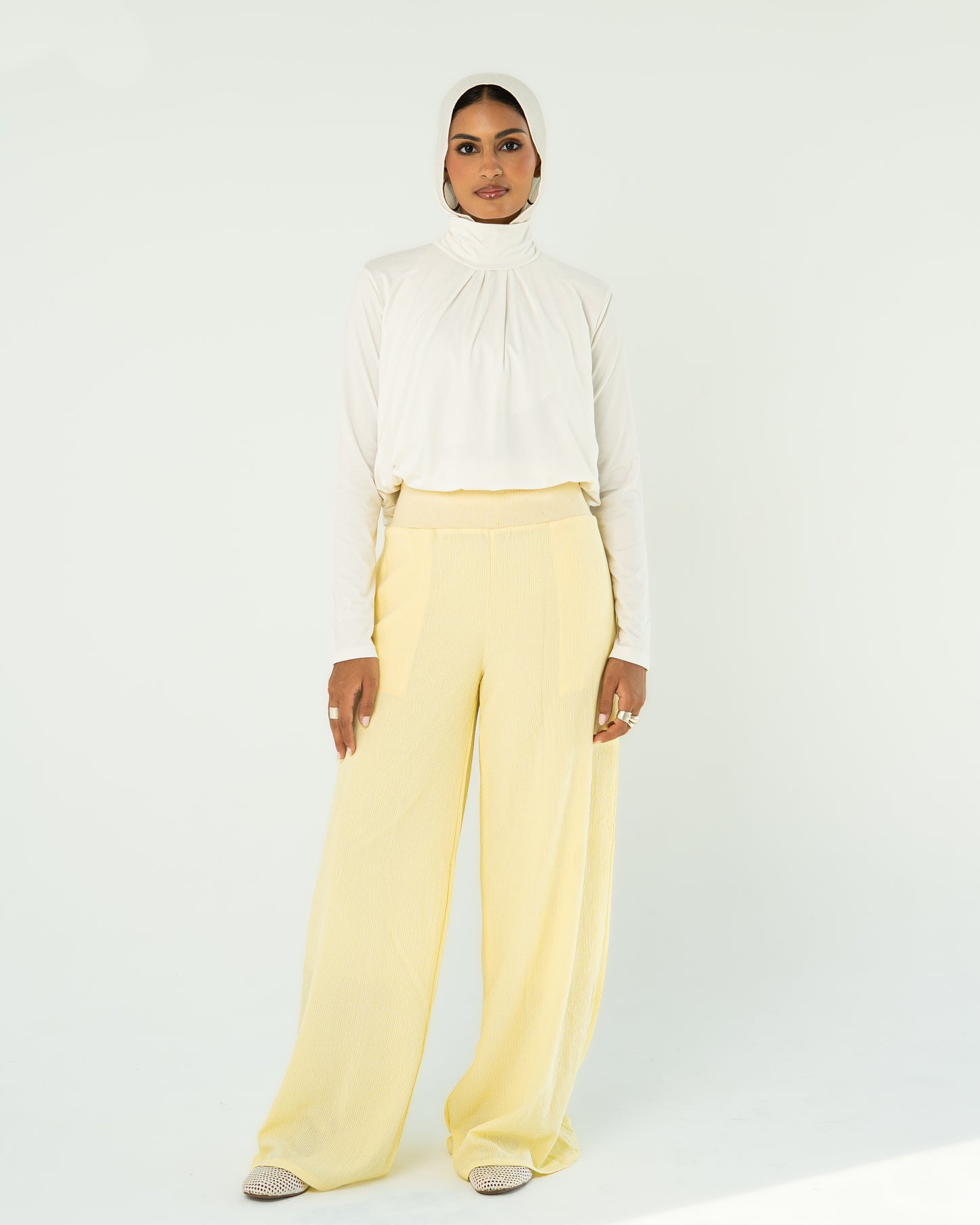 Yellow Wide-Leg Pants