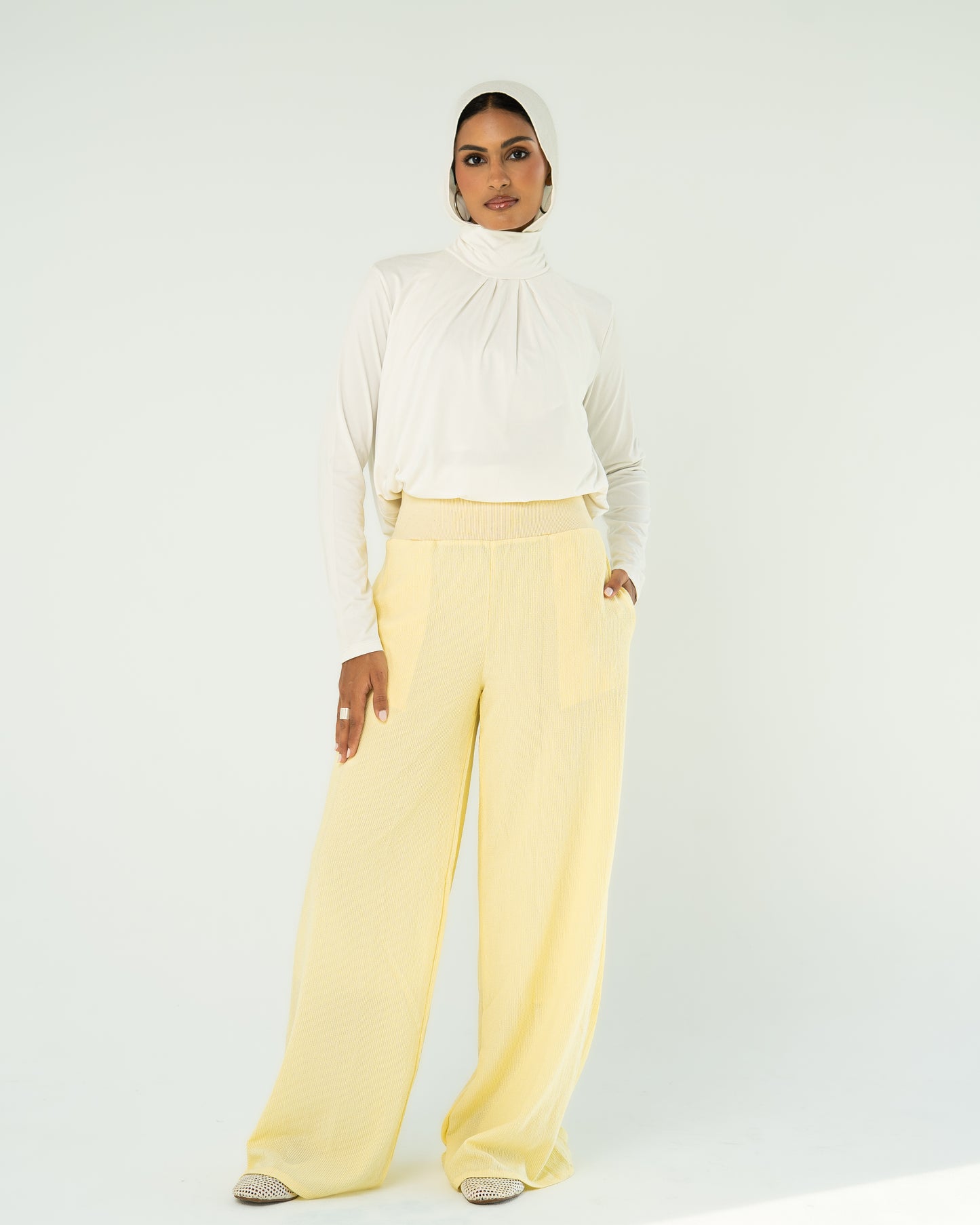 Yellow Wide-Leg Pants