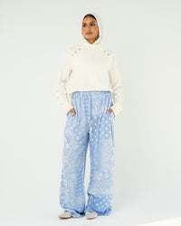 Blue Paisley Print Pants