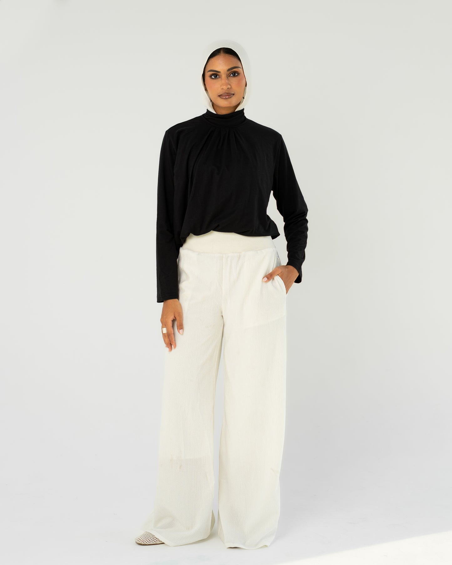 White Wide-Leg Pants