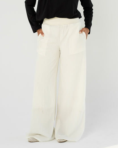 White Wide-Leg Pants
