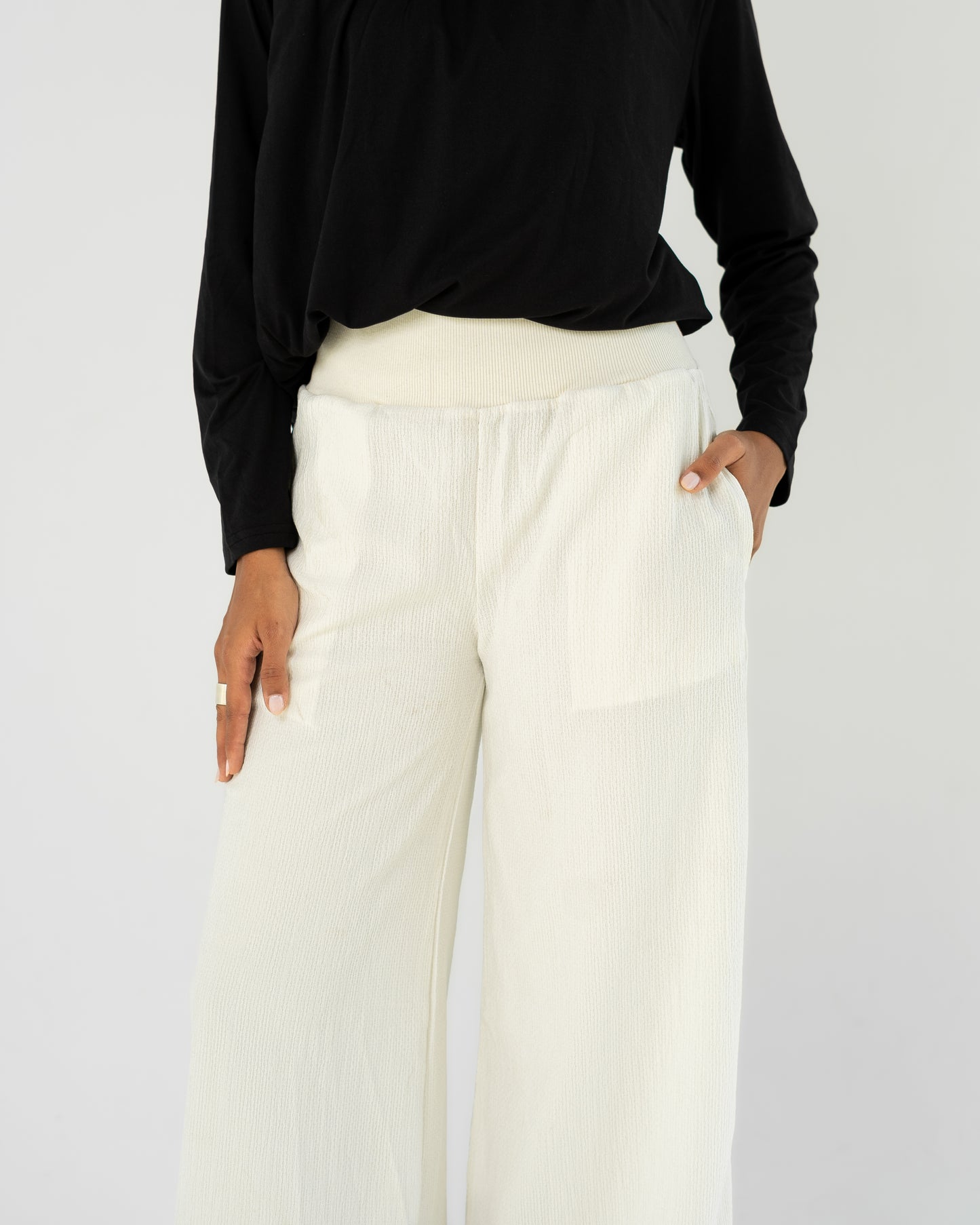 White Wide-Leg Pants