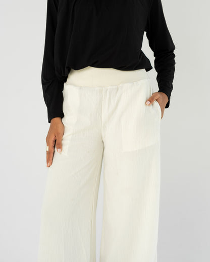 White Wide-Leg Pants