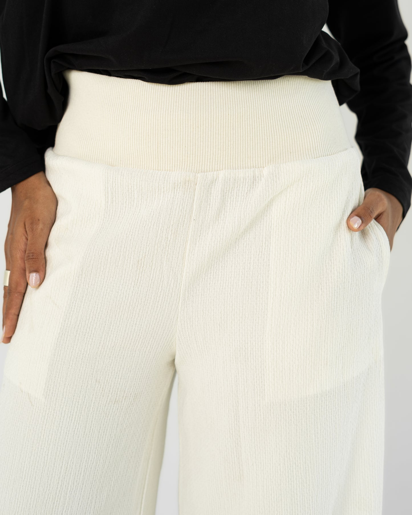 White Wide-Leg Pants