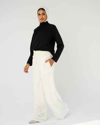 White Wide-Leg Pants