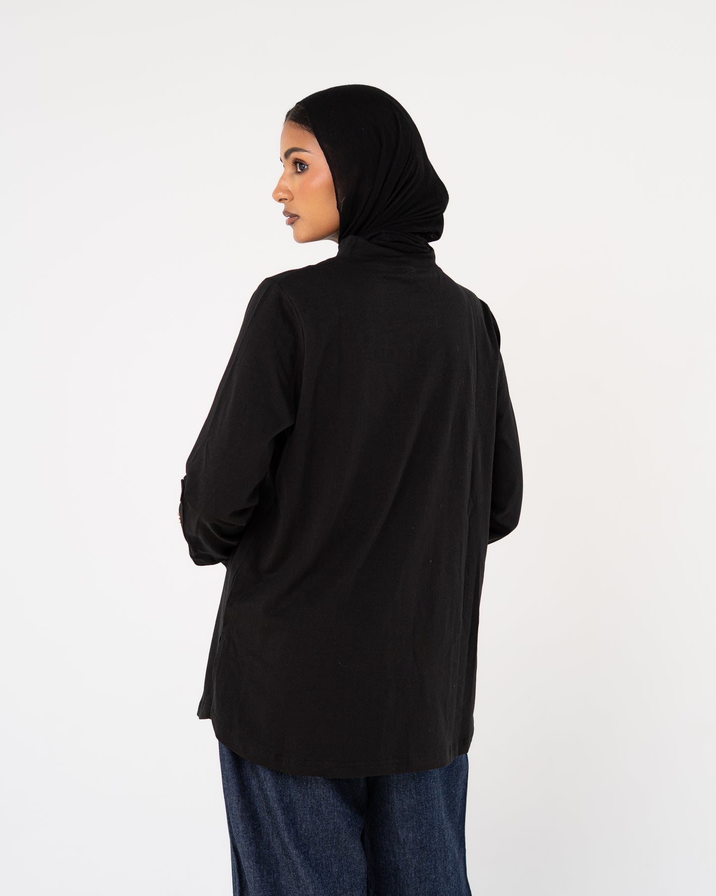 Black Stud-Shoulder Top