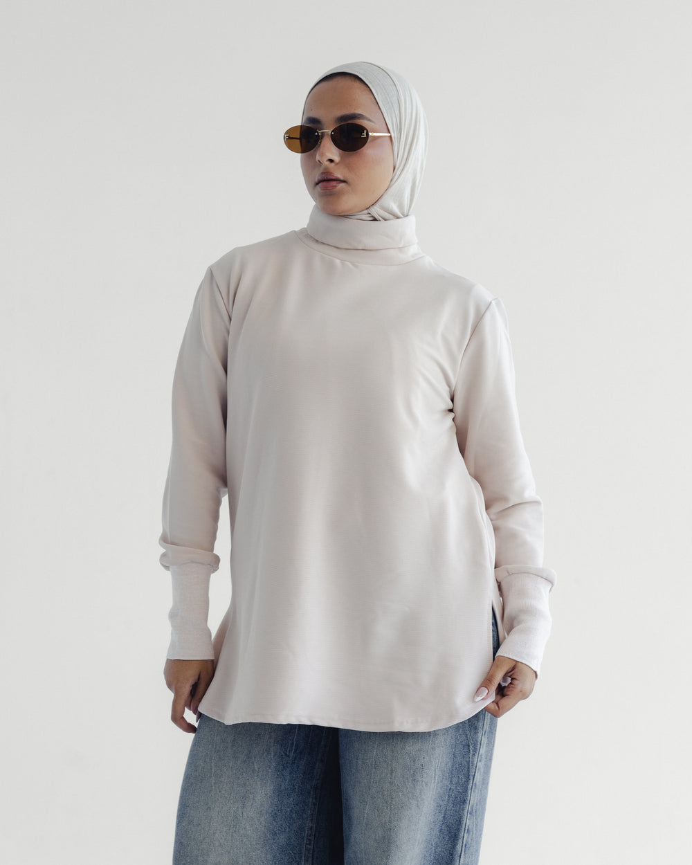 Soft Rib Top in Beige
